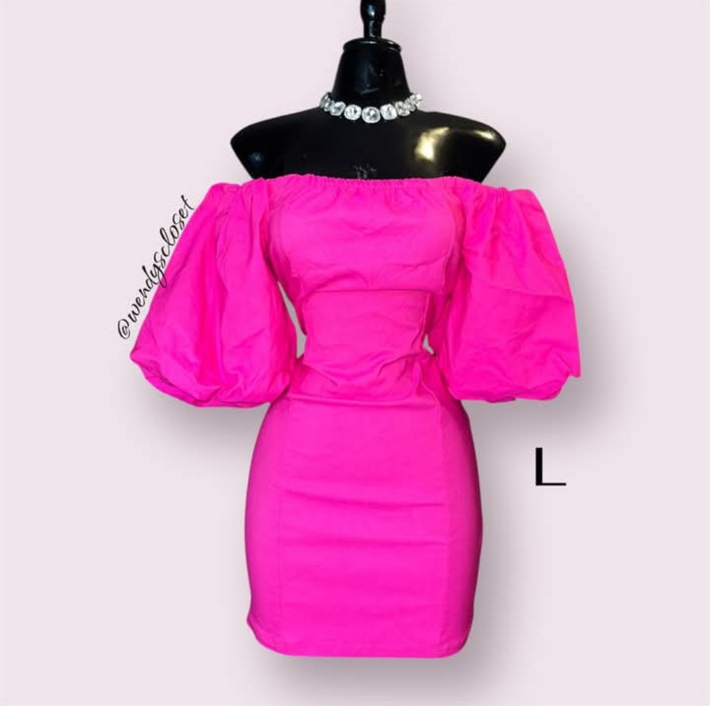 Elegant Pink Off-Shoulder Dress